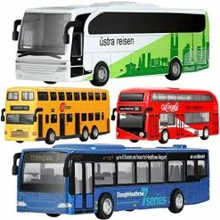 Budget 👍 EYIIE Bus Toys Cars Set, Kids Die-Cast Metal Cars For Boy 3-8 Years Old , Pull Back Car City Bus 1:80 Scale Double Decker London Vehicles, Friction Powered Cars Play Toys Gift, 4 Pack ✨ -Vehicles Online Shop 51RnEDKBIZL. AC
