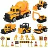 Wholesale 😀 19 Pack Construction Toys，Mini Diecast Cars Play Sets Dumper,Bulldozers,Forklift,Tank Truck,Asphalt Car,Excavator,Engineering Worker,Construction Traffic Sign Set Toy For Kids Boys And Girl 👏 -Vehicles Online Shop 51SZwDHWcEL