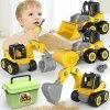 Flash Sale ✔️ Construction Toys, Take Apart Truck Toys Play Set Bulldozer, Grab Loader, Road Roller, Excavator, Kid STEM Construction Vehicles Gift For 3 4 5 6 Years Old Boy & Girl 👏 -Vehicles Online Shop 51Tp9ANdAlL