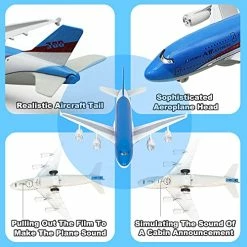 Discount ✔️ Airplane Toys Bump And Go Airlines Die Cast Metal Model Plane Toy With Lights And Sounds, 3D Anatomy View, Blue Aircraft For Kids Toddler Boys 3 -12 Years Old Gift Blu 🔔 -Vehicles Online Shop 51UOWOnTcsL