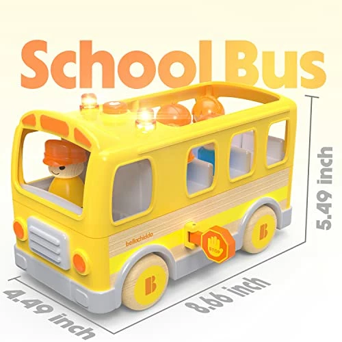 Promo β¨ Wooden School Bus, Kids Toys, Toddler Toys With Sound And Light,Plastic Simulation School Bus Toy For 3 4 5 6 7 8 9 Years Old Boys & π§ Girls, Kids Games π₯³ Birthday For Kids Yellow π 5 Promo β¨ Wooden School Bus, Kids Toys, Toddler Toys With Sound And Light,Plastic Simulation School Bus Toy For 3 4 5 6 7 8 9 Years Old Boys & π§ Girls, Kids Games π₯³ Birthday For Kids Yellow π - Image 3