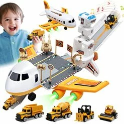 Top 10 ๐ Toys For 3 Year Old Boys,Toddler Toys Airplane Toy Set With 4 Mini Construction Cars,Educational Kids Toys Transport Planes With Lights And Sounds,Gifts For ๐ Birthday โ Christmas Boys ๐ง Girls Age 3 4 5 6 โจ