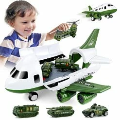 Hot Sale ⌛ Airplane Toys Set, Transport Cargo Airplane And 6PCS Mini Army Vehicles, Military Vehicle Play Set 🥳 Birthday Gift For Kids Toddlers Boys 3 4 5 6 Years Old 🔥