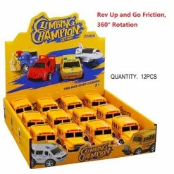 Coupon ❤️ 12 Pack In Box Chubby School Bus Model Toys - 4 Inches Classic Long Nose Friction Powered 360 Rotation Vehicles - Ideal Gift, Party Favors For Kids (1 Dozen) 🎁 -Vehicles Online Shop 51ViCrgQJ2L
