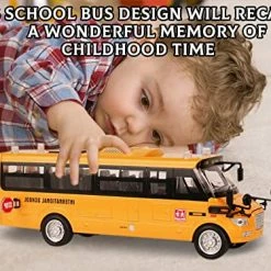 Promo 👍 School Bus Toys For Toddlers, 9'' Pull Back Yellow Toy Bus Diecast Cars With Sounds, Lights And Open Doors, 🥳 Birthday For Boys, 👧 Girls, Kids 🛒 -Vehicles Online Shop 51W33SCk1nL