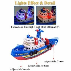 Outlet 👏 Electric Marine Rescue Ship Toy Fire Fighting Vessel Toy Fire Ship Model Toy Fire Boat Water Jet Boat Speed Boat Spray Water Pump Ship Toy With Lights And Sounds Effect ⭐