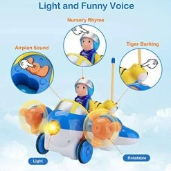 Top 10 😀 RC Cartoon Toy Race Car, 2 Pcs 2-Channel Remote Control Airplane Electric Radio Toy Vehicle With Removable Pilot, Music And Lights, Educational Learning Toy Gift For Baby, Kids, Childre ✨ -Vehicles Online Shop 51WHZsotWwL