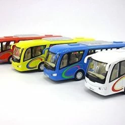 Best reviews of ❤️ Coach Bus Diecast Metal Scale Model - SET Of 4 BUSES, Red, Blue, White And Yellow 🤩