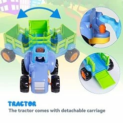 Buy 🎉 4 Pack Friction Powered Cars Set, Educational Vehicles Toy Gifts for Kids Toddler Baby 1 2 3 Year Old, Push and Go Bulldozer Tractor Dumper Cement Mixer Engineering Trucks Toys for Boys Girls Birthday Styl-02 🔥 -Vehicles Online Shop 51WsElsWt0L