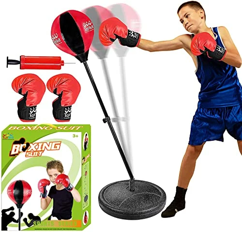 Wholesale ⌛ Punching Bag For Kids And Adults Boxing Set With Adjustable Standing Base, Boxing Gloves, Hand Pump Red & Black 😍 3 Wholesale ⌛ Punching Bag For Kids And Adults Boxing Set With Adjustable Standing Base, Boxing Gloves, Hand Pump Red & Black 😍