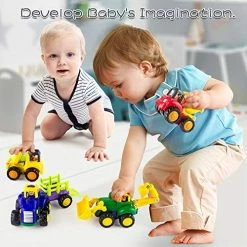 Buy 😀 Toddler Toy Cars For 1 2 3 Year Old Boy & Girl, Baby Toys 12-18 Months Educational Toys 4 Sets Tractor, Truck, Dumper, Bulldozer Toy Construction Vehicles, Truck Car Toys For Toddlers 1-3 4pcs ⌛