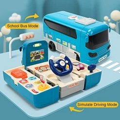 Cheap ❤️ Bus Car Toy, Kids Play Vehicle With Sound And Light, Simulation Steering Wheel, Musical School Bus Toy For Toddler, Educational Bus Driving Toy Gift For Toddlers Boys & 👧 Girls 🧨 -Vehicles Online Shop 51Xg5D2Io6S