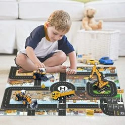 Top 10 😀 Construction Truck Vehicle Set For Kids, Die Cast Car Toy Playset With Map, Road Signs, Crane, Excavator, Wheel Loader, Road Roller With 2 Interchangeable Parts Forklift And Snow Plow 🎉 -Vehicles Online Shop 51XlR1W7IcL