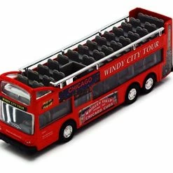 Outlet ✔️ Chicago Sightseeing Double Decker Bus Open Top, Red 2168CG - 6 Inch Scale Diecast Model Replica, But NO Box 🥰