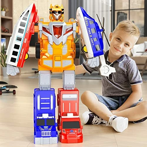 Wholesale 😉 Kids Transform Robots Truck For Toddler, 5 In 1 City Rescue Cars Vehicles Toys For 3 4 5 6 7 Year Old Boys, STEM Bssemble Cars Action Figures Toys For Kids Ages 3-8, Gift For 🎂 Birthday 🎁 Christmas Yellow 👍 9 Wholesale 😉 Kids Transform Robots Truck For Toddler, 5 In 1 City Rescue Cars Vehicles Toys For 3 4 5 6 7 Year Old Boys, STEM Bssemble Cars Action Figures Toys For Kids Ages 3-8, Gift For 🎂 Birthday 🎁 Christmas Yellow 👍 - Image 7