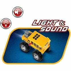 Best Sale ⌛ School Bus Monster Truck Toy Kids Electric Motor Vehicle With Button Activated Motorized Drive, Sounds And Flashing Ligh 🥰 -Vehicles Online Shop 51Z4M6xrzDL
