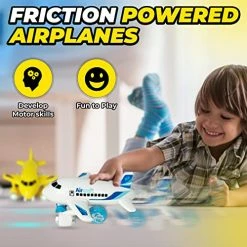 Flash Sale 🤩 Kids Airplane Toy For Boys & 👧 Girls. Set Of 3 Friction Powered Toddler Airplane W Lights, Music & Airplanes Sound, Age 2-12 Push And Go Toy Planes, Toy Airplane For Toddlers 1-3 🤩 -Vehicles Online Shop 51Z5IRVRgXL
