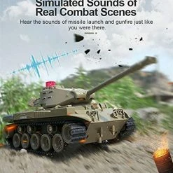 Outlet 👏 RC Tank Military Truck Vehicles RC Car 2.4Ghz Radio Controlled Military Battle Tank Toy 270°Rotational Realistic Sounds Great Gift For Kids Boys (Green) ✔️ -Vehicles Online Shop 51ZpqSpiA6S