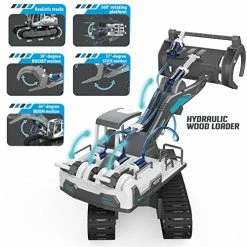 Hot Sale 😉 STEM Building Hydraulic Excavator Toy For Kids, 6 In 1 Hydraulic Robot Arm Construction Truck With Bulldozer,Crane,Wood Loader,Grabber,Fire Engine Set,Science Projects Engineering Vehicle 😀 -Vehicles Online Shop 51Zr6cbNfzL