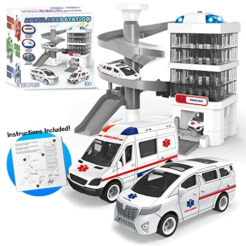 Cheapest βοΈ Car Garage Toy, Car Tracks For Boys With 2 Ambulances And Lights & Sounds, 21 Pcs Kids Toy Car Ramp Rescue Station With Building Instructions, For Toddlers Boys π§ Girls 3+ β 7 Cheapest βοΈ Car Garage Toy, Car Tracks For Boys With 2 Ambulances And Lights & Sounds, 21 Pcs Kids Toy Car Ramp Rescue Station With Building Instructions, For Toddlers Boys π§ Girls 3+ β - Image 5