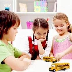 Outlet ⌛ 2 Pack 5.5'' Pull Back School Bus, Die-cast Metal Toy Vehicles With Bright Yellow For Kids Boys 👧 Girls 🧨 -Vehicles Online Shop 51aO9OPxNnL