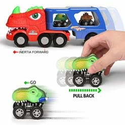 Cheapest 😀 Dinosaur Truck Toys For Kids 3-5 Dino Trucks With Music Spray And Light-up, 3 Pull Back Dinosaur Cars And 6 Dinosaur Toys, Toys For 2 3 4 5 Year Old Boys (Size : 13*4.3*5.1in) ✨ -Vehicles Online Shop 51benK9J6FL
