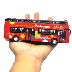 Cheap 😉 City Bus Sightseeing Double Decker Bus Model Open Top Pull Back Toy Die Cast Pull Back Vehicles Mini Model Car Lights And Music (Red) 🎉 -Vehicles Online Shop 51cQ4yDtSEL
