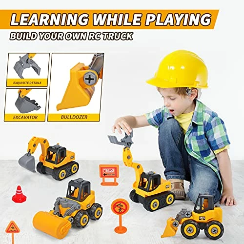 Hot Sale 🔔 Construction Vehicle Toys, Take Apart Toys For 3 Year Old Boys, Excavator, Bulldozer, Roller, Loader Toy For Kids, Educational Toys Gifts For Children 3 4 5 6 Years Old 😍 4 Hot Sale 🔔 Construction Vehicle Toys, Take Apart Toys For 3 Year Old Boys, Excavator, Bulldozer, Roller, Loader Toy For Kids, Educational Toys Gifts For Children 3 4 5 6 Years Old 😍 - Image 2