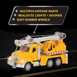 Flash Sale 🤩 RIVEN By Battat – Micro Crane Truck – Toy Crane Truck With Lights, Sounds And Movable Parts For Kids Age 3+ , Yellow 🥰 -Vehicles Online Shop 51ckhZlML8L
