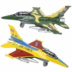 New ๐ Diecast F-16 Jets With Pullback Mechanism, Set Of 2, Diecast Metal Jet Plane Fighter Toys For Boys, Air Force Military Cake Decorations, Aviation Party Favors, Goodie Bag Fillers ๐