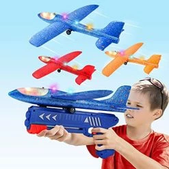 Discount 🎉 3 Pack Airplane Launcher Toy, 12.6" Foam Glider Led Plane, 2 Flight Mode Catapult Plane Boy Toys For Kids Outdoor Sport Flying Toys Gifts For 4 5 6 7 8 9 10 12 Year Old Boys Girl 🥰