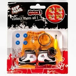Outlet 🛒 Rip And Tricks - White Freestyle Inline Finger Skates With Finger Roller Skates Tools And Mini Fingerboards Accessories - Pack 1 Finger Toy For 6+ Years Old Kid 🌟
