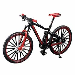 Best Sale βοΈ Alloy Mini Downhill Mountain Bike Toy, Die-cast BMX Finger Bike Model For Collections (Black/Red) π