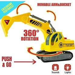 Top 10 🛒 Flatbed Truck W/ Excavator Tractor - Push And Go Realistic Friction Construction Toy For Kids With Lights And Sound 🧨 -Vehicles Online Shop 51eVe7mPeHS