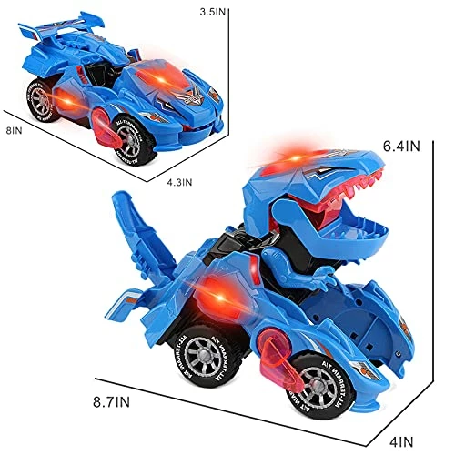 Cheapest 🛒 XILETAO 2 In 1 Transforming Dinosaur LED Car With Light And Music, T Rex Transformer Toys For 3 4 5 Year Old Boys, 🎄 Christmas 🎂 Birthday Gifts For Kids 3-5-7 (Blue) ✔️ 6 Cheapest 🛒 XILETAO 2 In 1 Transforming Dinosaur LED Car With Light And Music, T Rex Transformer Toys For 3 4 5 Year Old Boys, 🎄 Christmas 🎂 Birthday Gifts For Kids 3-5-7 (Blue) ✔️ - Image 4
