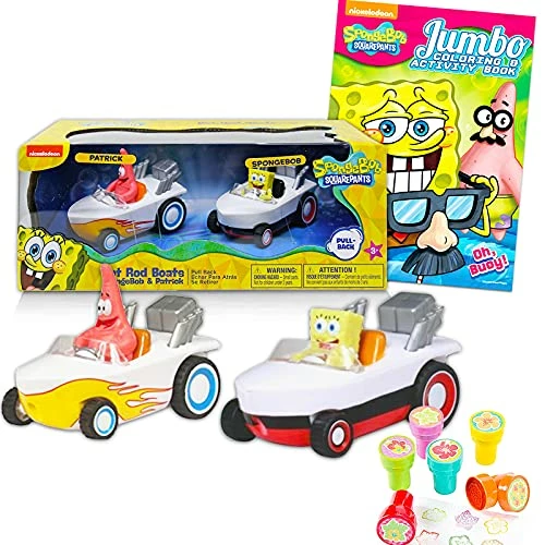Deals 🛒 Ngebob Squarepants Hot Rod Boat Race Bundle - 2 Pack Spongebob & Patrick Pull Back Hot Rod Boats With Spongebob Coloring Book And More (Spongebob Boat Cars) 🎉 3 Deals 🛒 Ngebob Squarepants Hot Rod Boat Race Bundle - 2 Pack Spongebob & Patrick Pull Back Hot Rod Boats With Spongebob Coloring Book And More (Spongebob Boat Cars) 🎉
