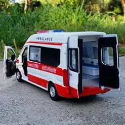 Promo ⭐ Simulation Alloy Die Cast Mini Car Model Toy Cars 1:34 For Ford Transit Alloy Ambulance Vehicles Car Diecast Toy Broadcast Car Model Sound And Light Kids Gifts ( Color : Ambulance ) 😉 -Vehicles Online Shop 51fsKEABlXL