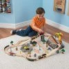 Best deal 🛒 Bucket Top Construction Wooden Train Set With Bulldozer, Working Crane, Tracks, Storage And 61 Play Pieces, Gift For Ages 3+ 🧨