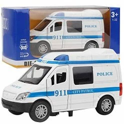 Flash Sale 🔔 Ambulance Toy, 1:32 Mini Alloy Ambulance Car With Sound And Light Effect Vehicle Toy For 2 3 4 5 Year Old Boy Gifts (Blue) ✔️