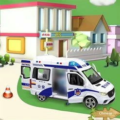 Best Pirce 🎉 Simulation Alloy Die Cast Mini Car Model Toy Cars 1:24 For Ambulance Police Special Car Alloy Model Pull Back Sound Light Metal Toys Car ( Color : Ambulance ) 😀 -Vehicles Online Shop 51hqHVNkH0L