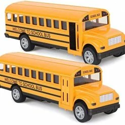 Buy ⌛ School Bus Toy For Toddlers - 5 Inch 2 Set Die-cast Play Vehicles Pull Back Car Yellow School Bus Toys Gift For Kids With Lights Sounds And Openable Doors 🛒 -Vehicles Online Shop 51i9hC3G8KL. AC