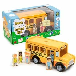 Best deal 😀 Back To School Bus Wooden Vehicle Play Set With 8 Character Figures, 7 Students, 1 Bus Driver By 😀 -Vehicles Online Shop 51iozx0TgqL