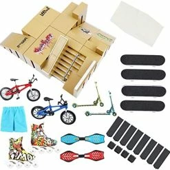 Buy 🤩 Skate Park Kit Ramp Parts For Finger Skateboard Park Kit Part Training Props With Finger Skateboards Finger Bikes Skates And Scooters And More(8 Parts) Blue ✔️ -Vehicles Online Shop 51jGtnehQiL. AC