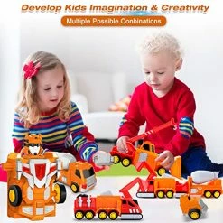 Budget 🥰 Kids Toys Car Transform Toy: Toys For 5 Year Old Boys | Robot Toys For 3 4 5 6 7 Year Old Boys 👧 Girls | 5 In 1 STEM Building Toys For Kids Age 4-8 | Construction Trucks Toddler Toys 🎂 Birthday Boy Gifts ✨ -Vehicles Online Shop 51jhEHeYNDL
