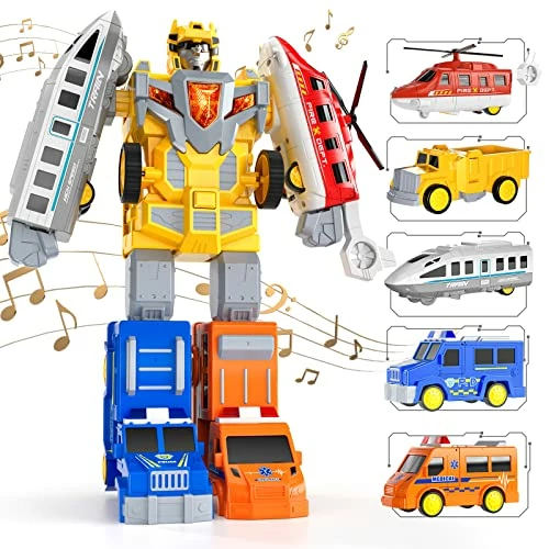 Wholesale 😉 Kids Transform Robots Truck For Toddler, 5 In 1 City Rescue Cars Vehicles Toys For 3 4 5 6 7 Year Old Boys, STEM Bssemble Cars Action Figures Toys For Kids Ages 3-8, Gift For 🎂 Birthday 🎁 Christmas Yellow 👍 4 Wholesale 😉 Kids Transform Robots Truck For Toddler, 5 In 1 City Rescue Cars Vehicles Toys For 3 4 5 6 7 Year Old Boys, STEM Bssemble Cars Action Figures Toys For Kids Ages 3-8, Gift For 🎂 Birthday 🎁 Christmas Yellow 👍 - Image 2