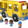 Outlet ⌛ Little People Toddler School Bus Push Toy With Lights Sounds And Smart Stages Learning Content, 4 Toy Figures​ 👍