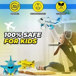 Flash Sale 🤩 Kids Airplane Toy For Boys & 👧 Girls. Set Of 3 Friction Powered Toddler Airplane W Lights, Music & Airplanes Sound, Age 2-12 Push And Go Toy Planes, Toy Airplane For Toddlers 1-3 🤩 -Vehicles Online Shop 51ki0HNqAmL
