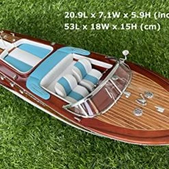 Buy ❤️ Good Present For Model Collectors Wooden Detailed Handmade Blue Italian Speed Boat Model 21" Souvenir Meaningful Manual Gift 💯 -Vehicles Online Shop 51lVfJiko7L
