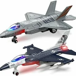 Best Sale 👍 Airplane Toy For Boys, Geyiie Metal Plane Vehicle Playset, Mini Airplanes With Light, Pull Back Fighter Toy For Boys Toddler Kids 3 4 5 6 Years Old Smoky Gra 🌟 -Vehicles Online Shop 51lZ9tmQtsL. AC