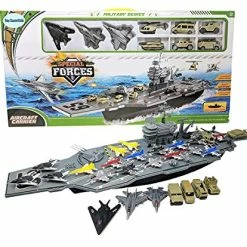 Cheap 👍 33 Inch Aircraft Carrier With Soldiers Jets Military Vehicles (18 Fighter Jets) ⭐